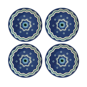 Set de 4 assiettes plates avec motif œil bleu – Collection Regard Sixties – OPJET PARIS