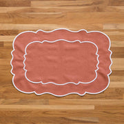 Lot de 2 sets de table en lin - rouille