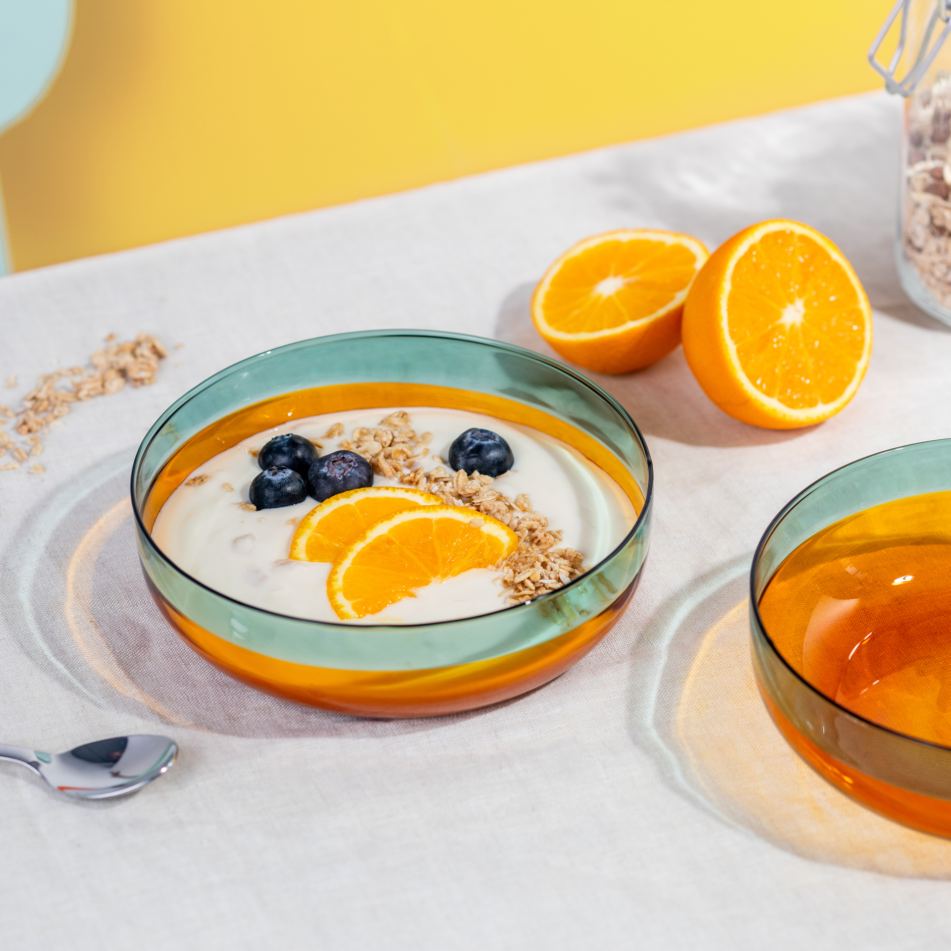 Set de 2 bols OCEAN - bleu & orange