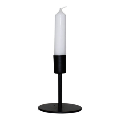 Bougeoir pied rond métal Housevitamin – noir mat minimaliste