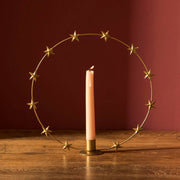 Bougeoir cercle d’étoiles – métal doré