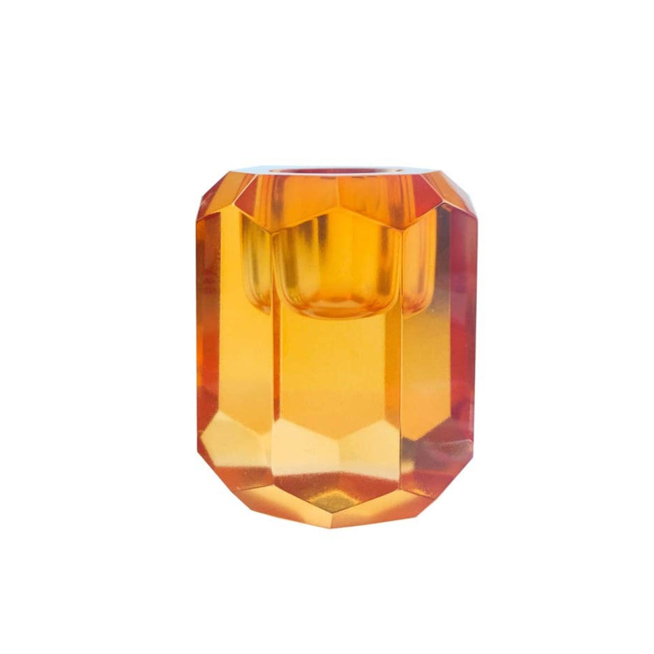 Bougeoir facette - orange
