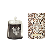 Bougie sous cloche motif léopard "Âme Fauve" parfum cèdre – Opjet Paris
