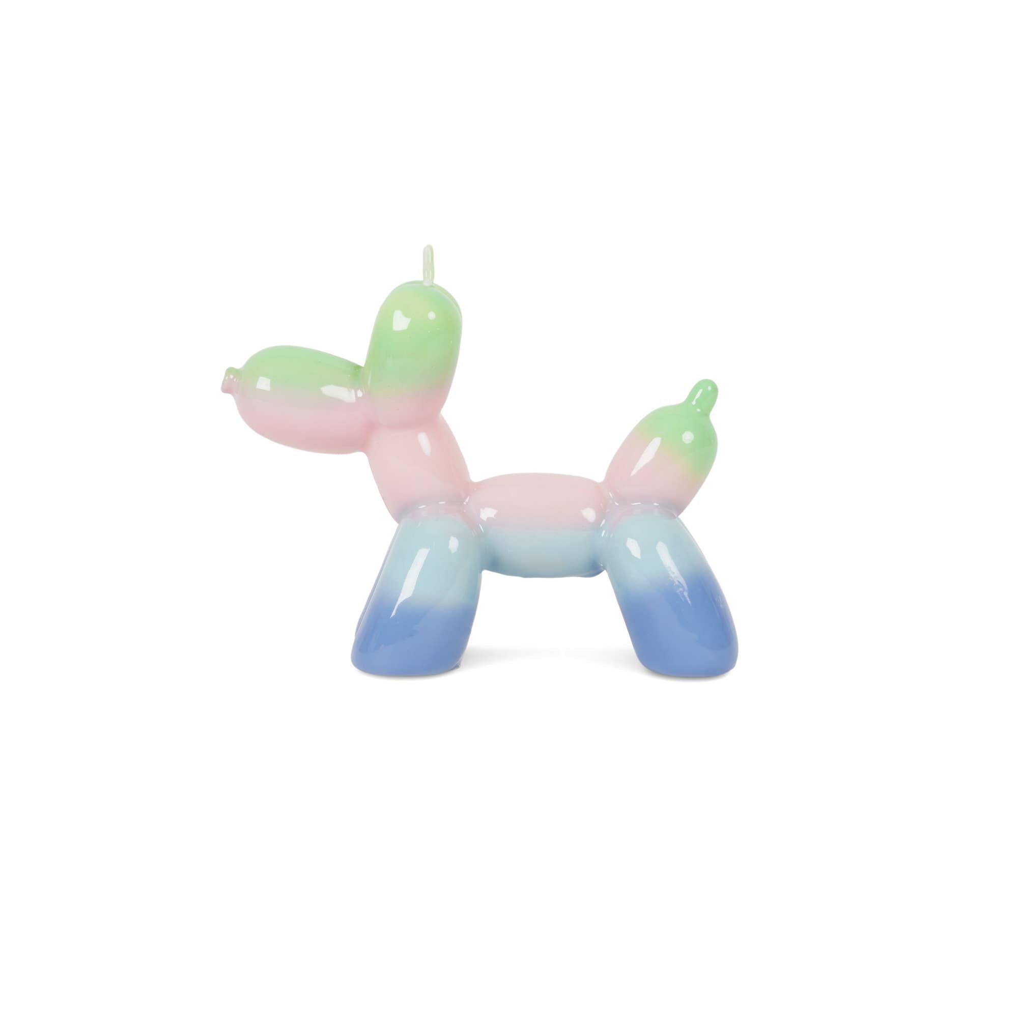Bougie en forme de chien ballon, arc en ciel de Helio Ferretti