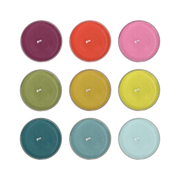Lot de 9 bougies chauffe-plat colorées | REMEMBER