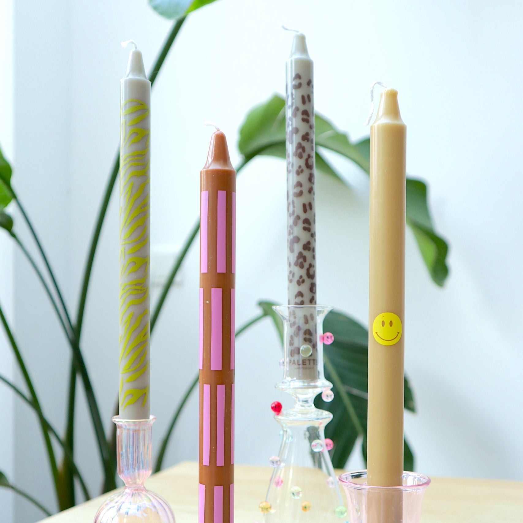 Bougies imprimé URBAN JUNGLE (set de 4)