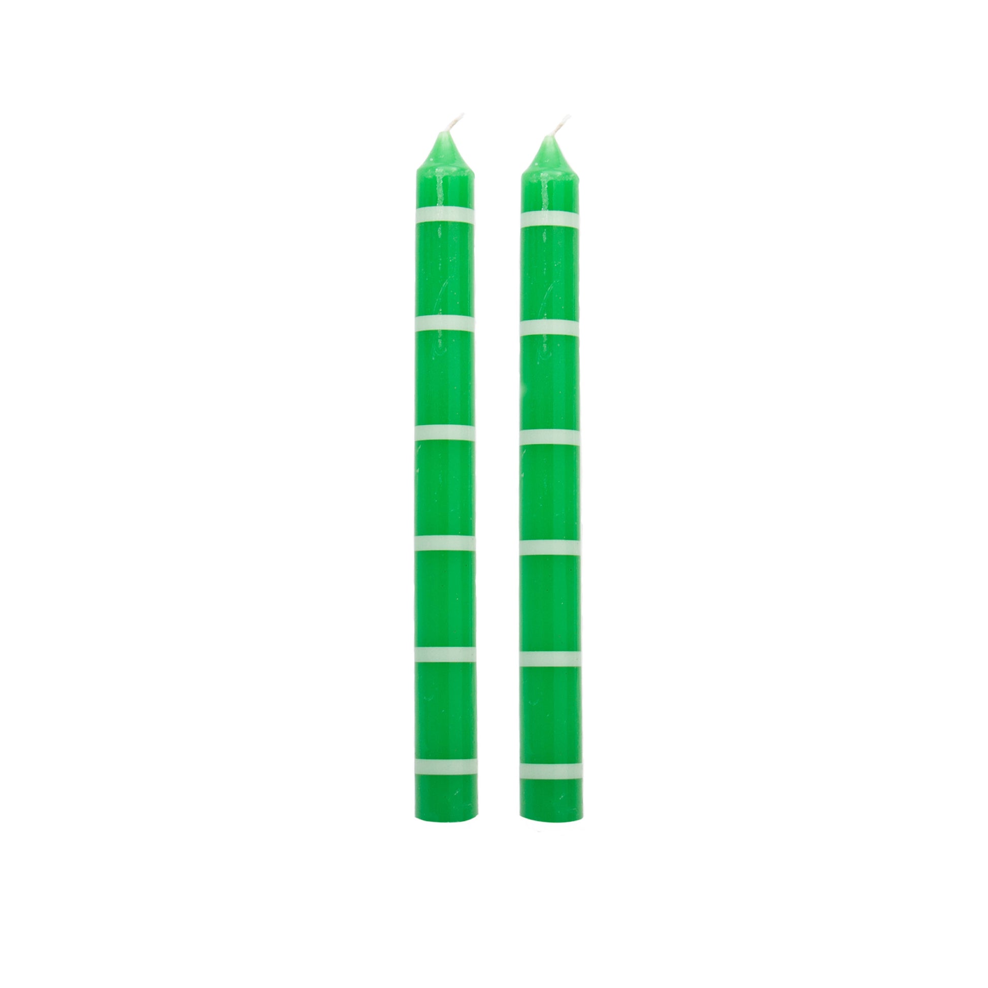 Lot de 2 bougies hautes vert intense | Helio FERRETTI