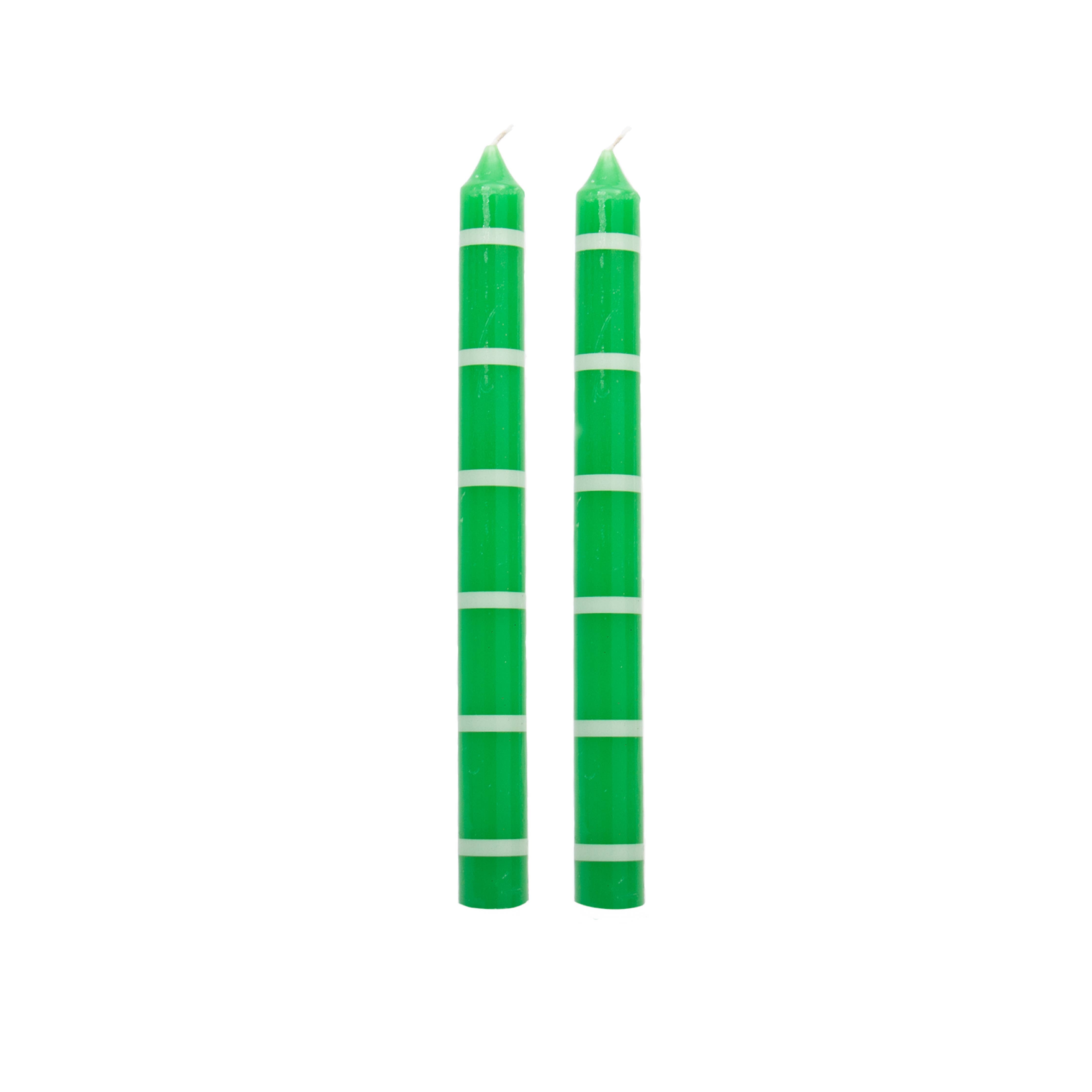 Lot de 2 bougies hautes vert intense | Helio FERRETTI