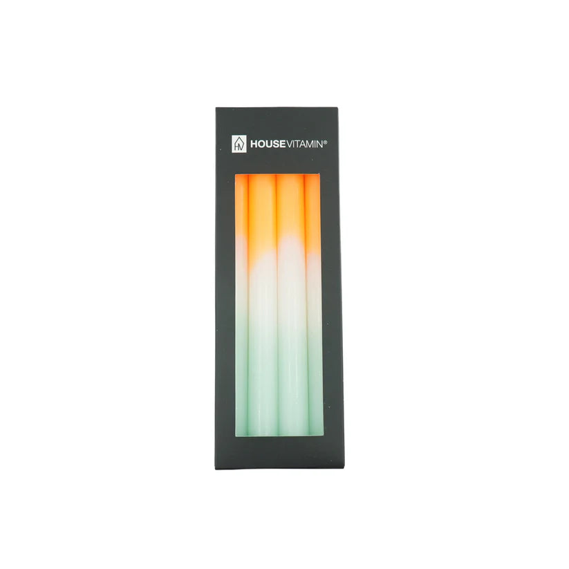 Bougies néon - orange/menthe (set de 4)