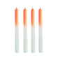 Bougies néon - orange/menthe (set de 4)