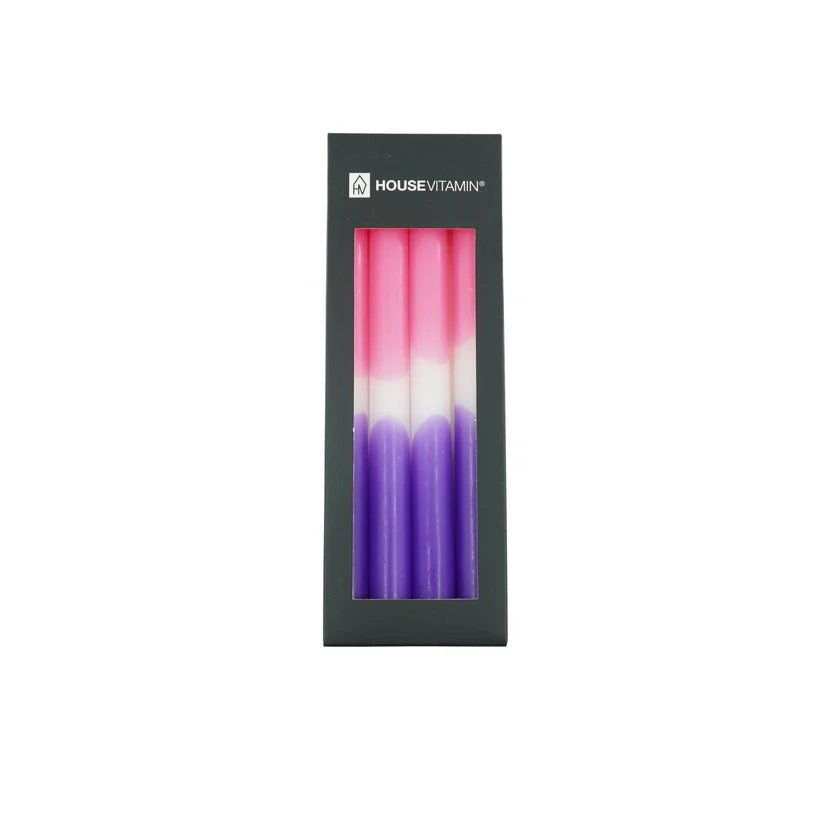 Bougies néon - violet/rose (set de 4)
