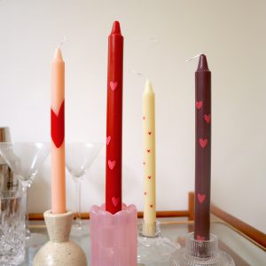 Bougies imprimé HEARTS ON FIRE (set de 4)