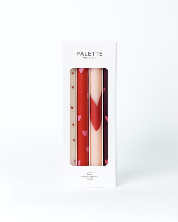 Bougies imprimé HEARTS ON FIRE (set de 4)