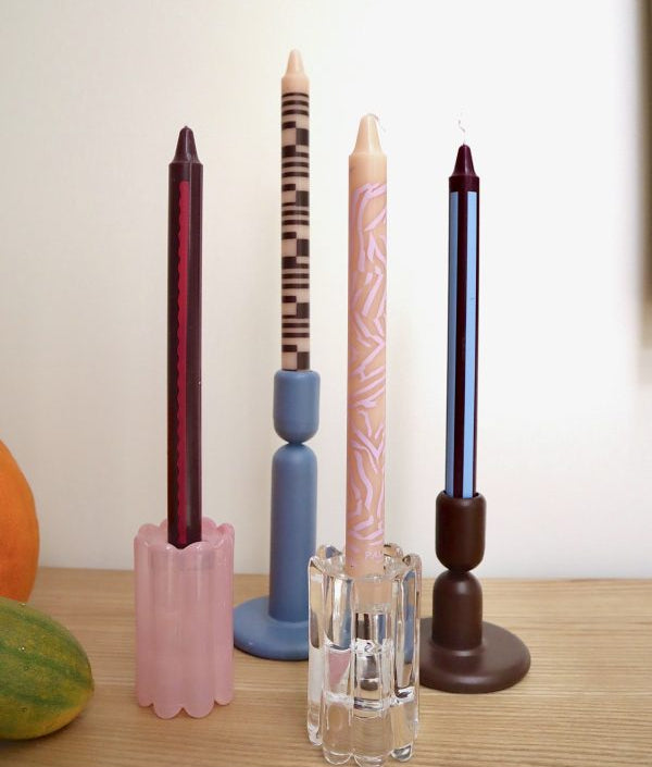 Bougies imprimé MAROON ROOM (set de 4)