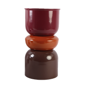 Bout de canapé design en métal laqué orange prune et brun – OPJET PARIS