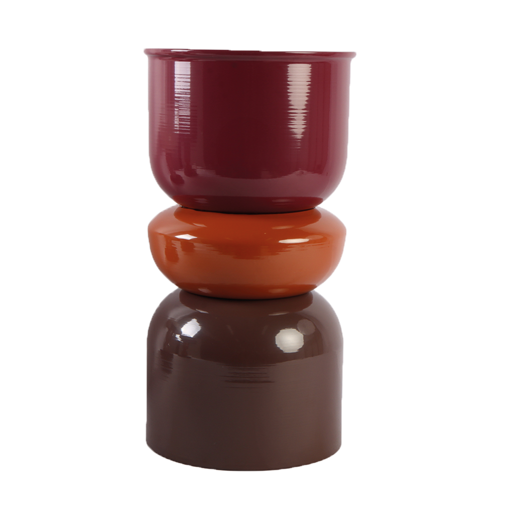 Bout de canapé design en métal laqué orange prune et brun – OPJET PARIS