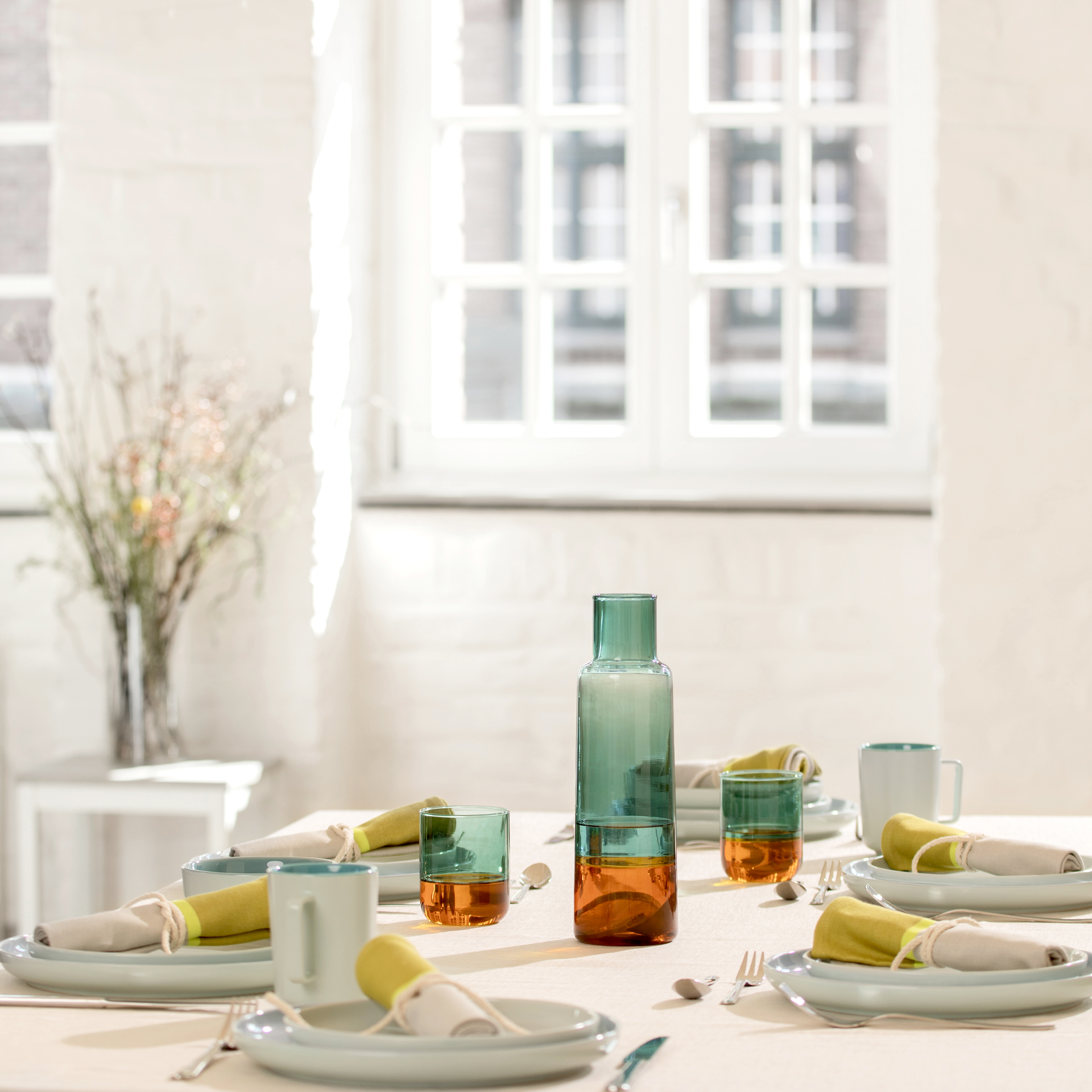 Set de 2 verres OCEAN - bleu & orange
