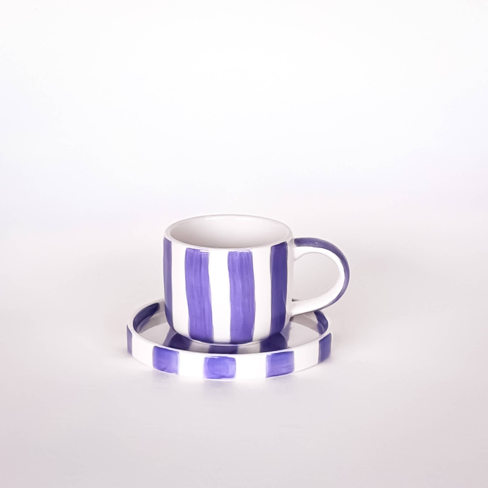 Set de 2 tasses espresso avec soucoupes – STRIPES palazzo purple