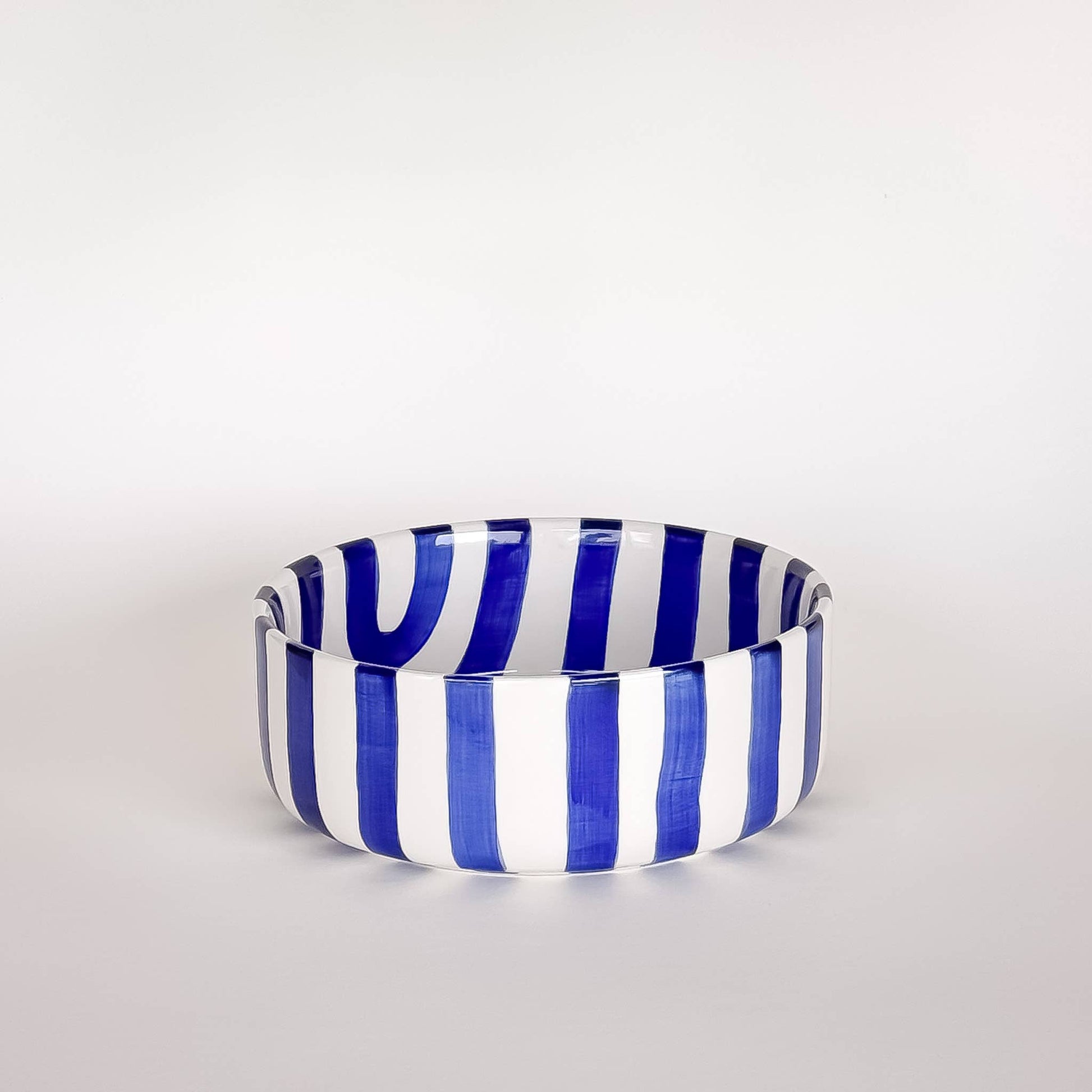 bol stripes bleu magasin minori ceramique rayures peint main