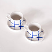Set de 2 tasses espresso avec soucoupes – GRID mare blue
