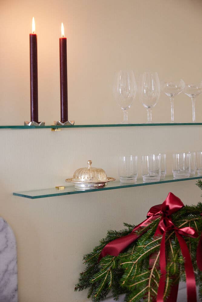 Lot de 2 bougeoirs SIGNE - laiton nickelé