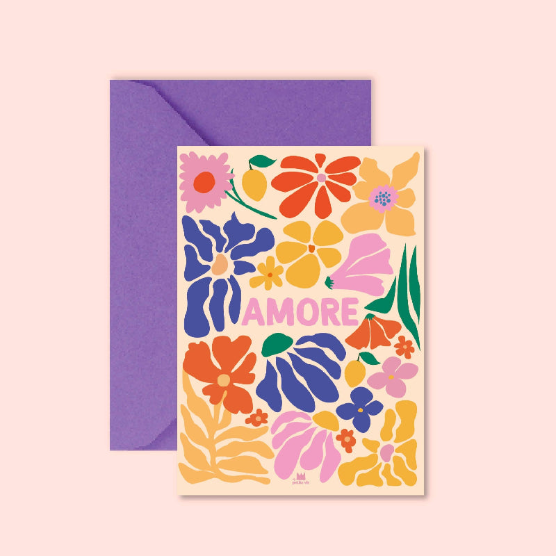 Carte AMORE avec motifs floraux, MA PETITE VIE