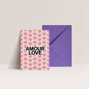 Carte - AMOUR-LOVE (coeurs)