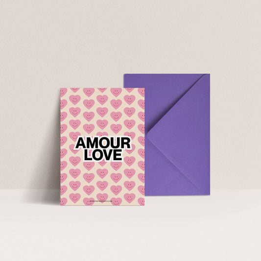 Carte - AMOUR-LOVE (coeurs)