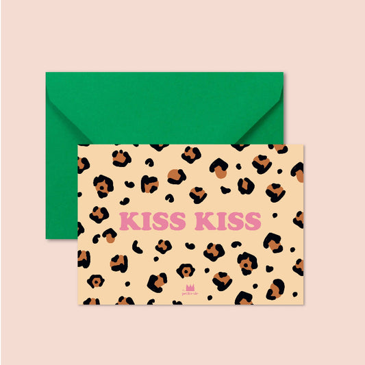 Carte KISS KISS, motif léopard, de MA PETITE VIE.