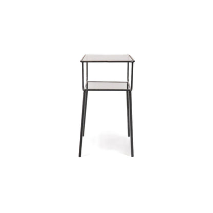 Table d'appoint en métal noir/verre