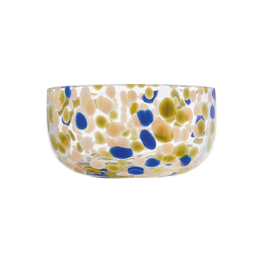 Coupelle en verre moucheté bleu et vert OPJET PARIS – vendue par lot de 2