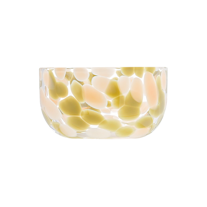 Coupelle en verre moucheté kaki et rose OPJET PARIS – vendue par lot de 2