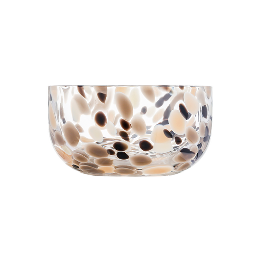 Coupelle en verre moucheté noir et marron OPJET PARIS – vendue par lot de 2