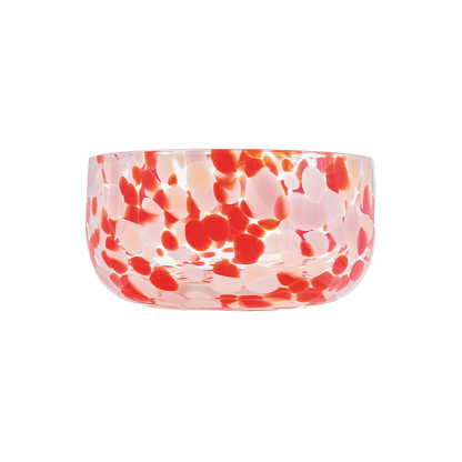 Coupelle en verre moucheté rouge et rose OPJET PARIS – vendue par lot de 2