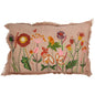 Coussin brodé à fleurs - 40 x 60 cm