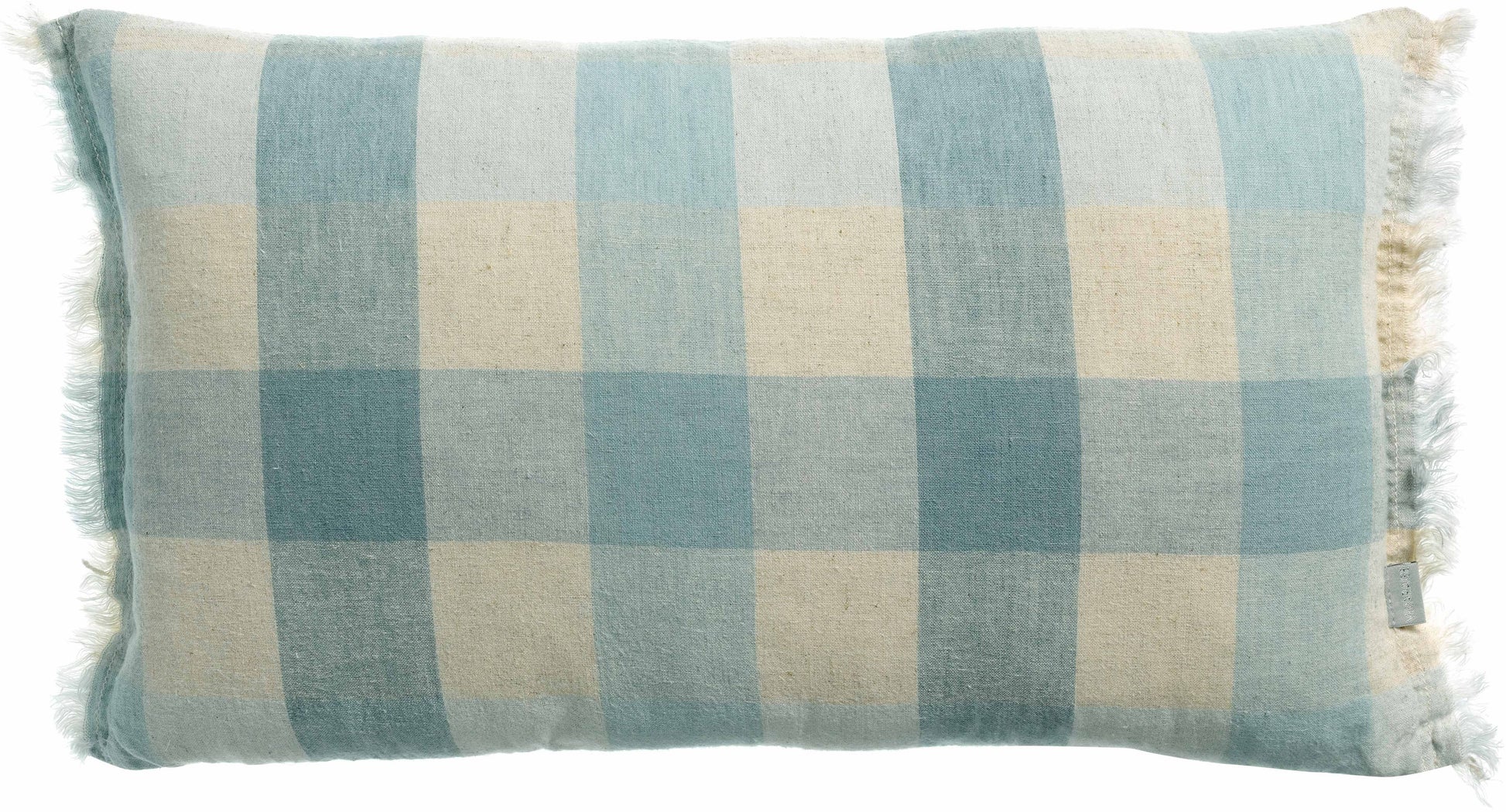 Coussin à carreaux KATE, mysotis, 30 x 50 cm | Maison Vivaraise