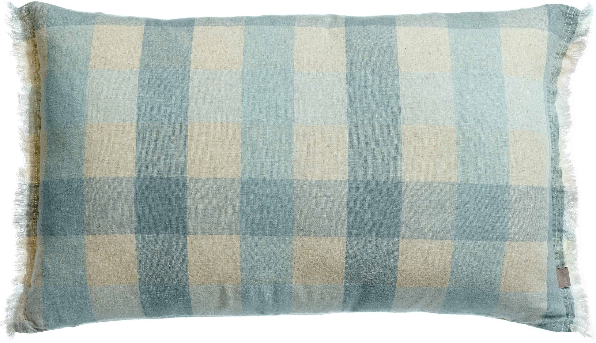 Coussin à carreaux KATE, mysotis, 40 x 65 cm | Maison Vivaraise