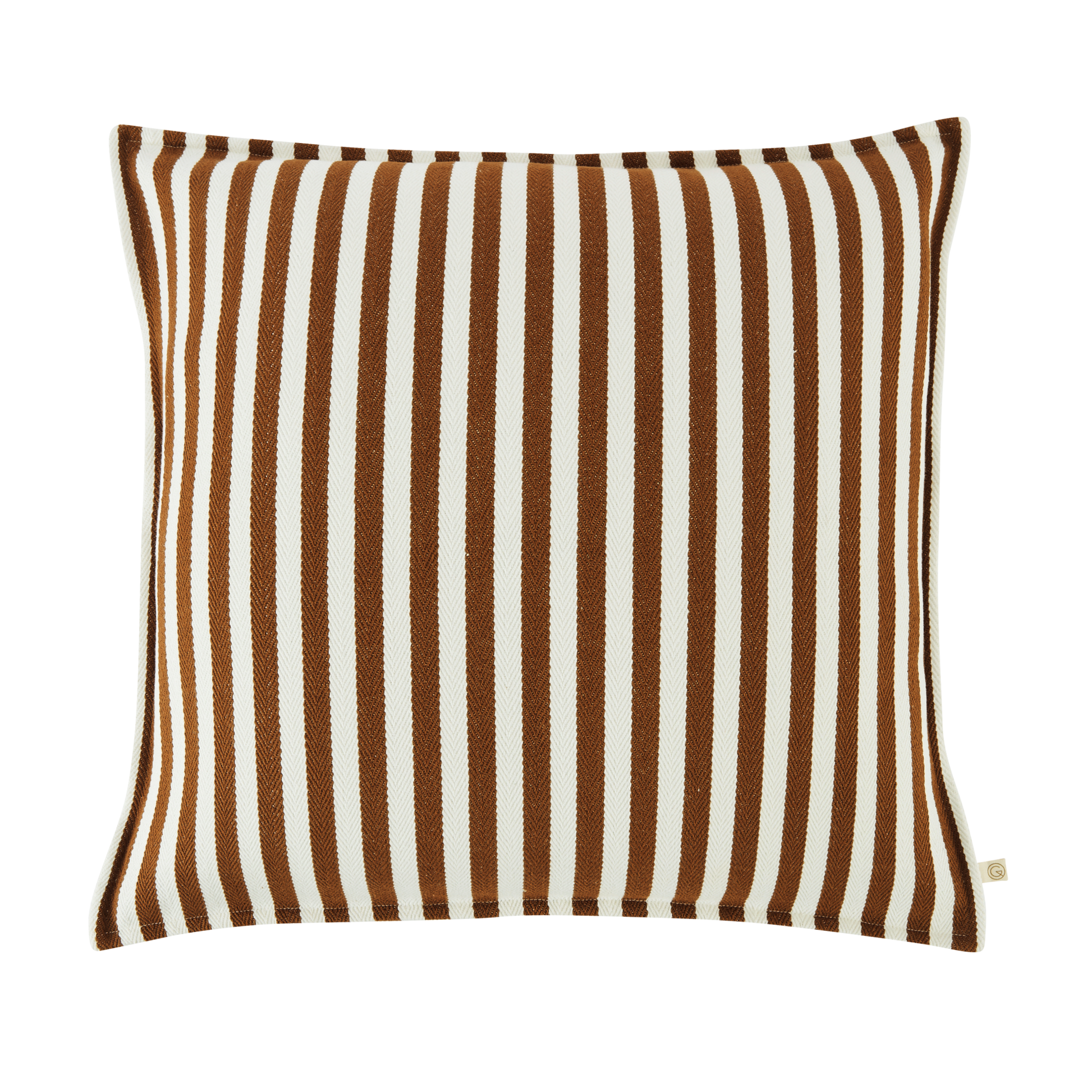 Coussin carré HAVANA, à rayures mocka - Gabrielle Paris