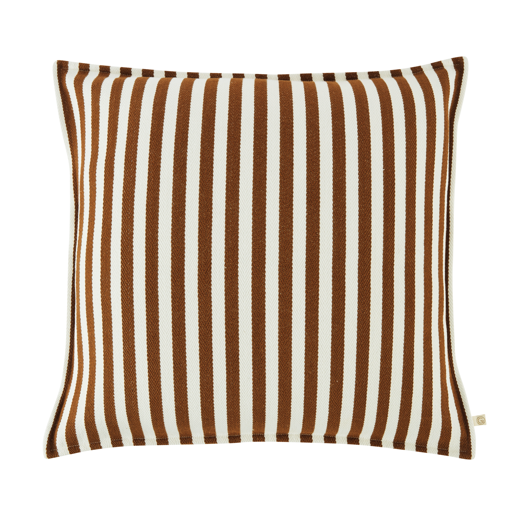 Coussin carré HAVANA, à rayures mocka - Gabrielle Paris