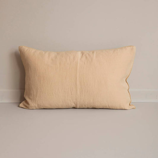 Coussin en lin uni - amande