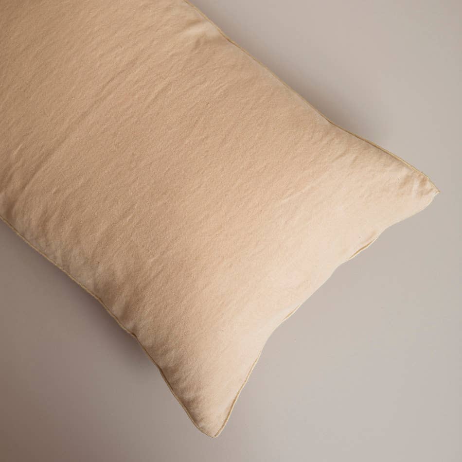 Coussin en lin uni - amande