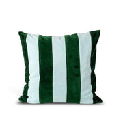Coussin PATHI en velours - vert et bleu