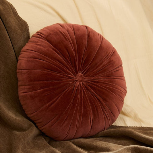 Coussin rond en velours