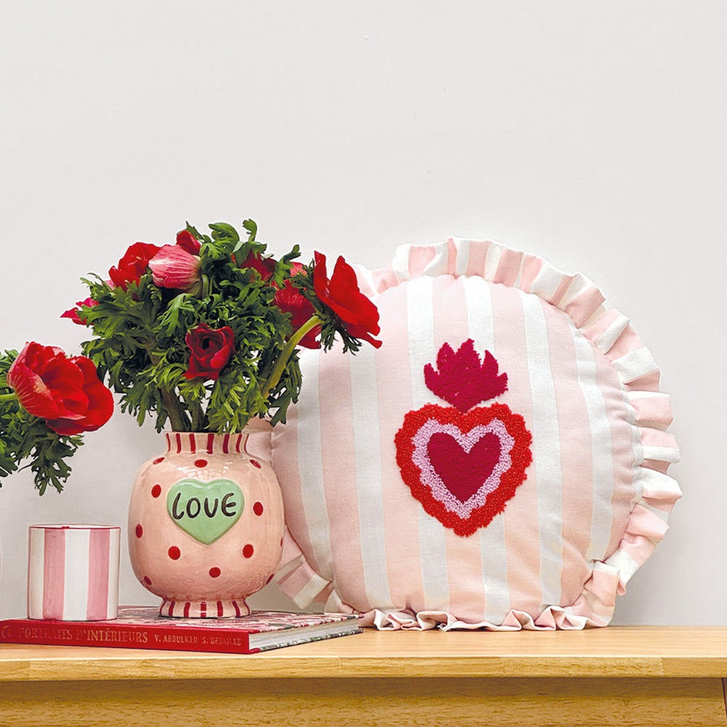 Coussin TRATTORIA COEUR rose