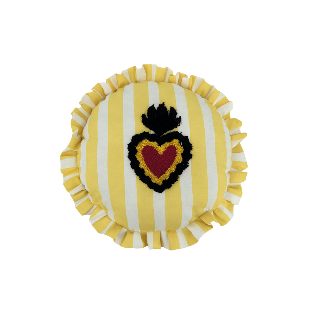 Coussin TRATTORIA COEUR jaune