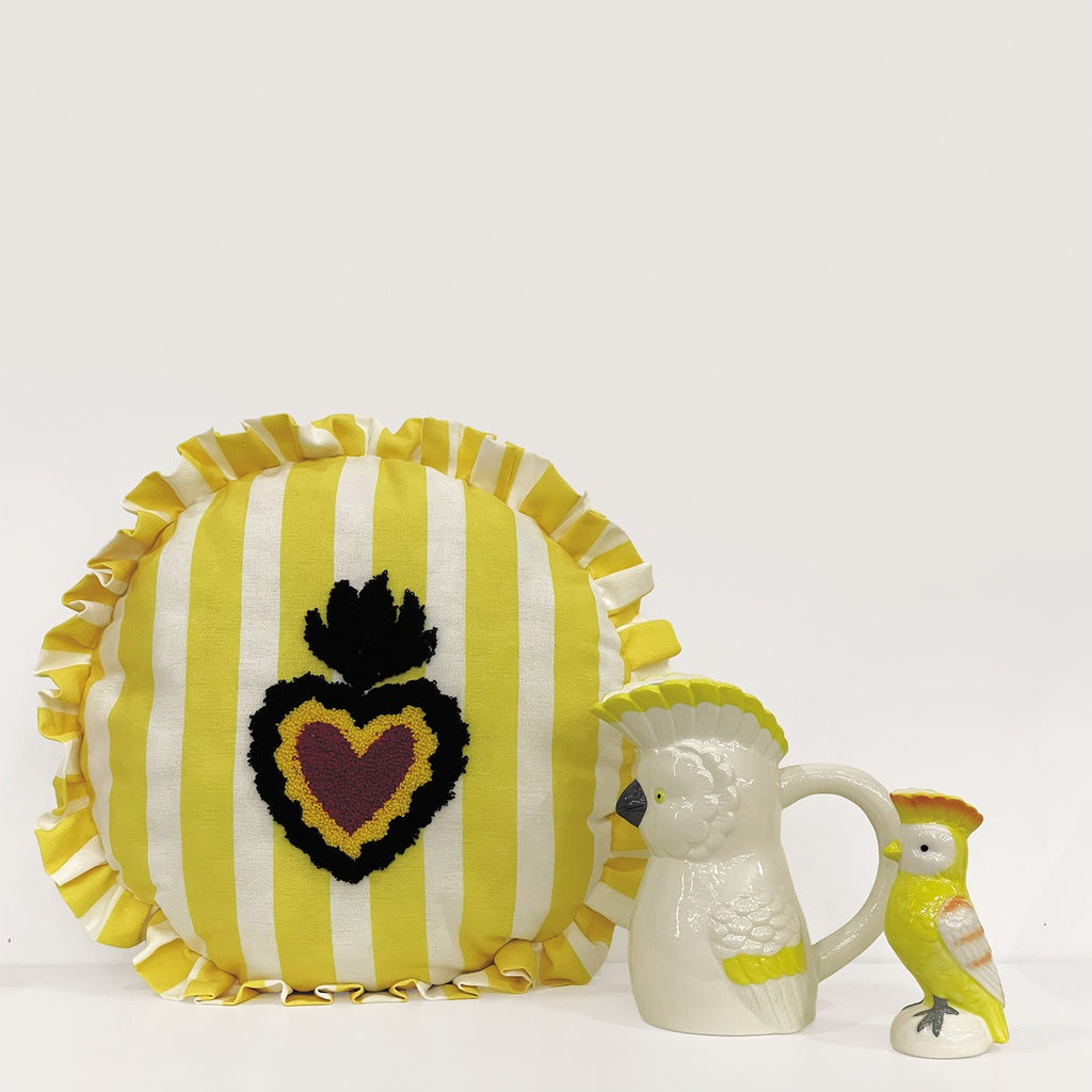 Coussin TRATTORIA COEUR jaune