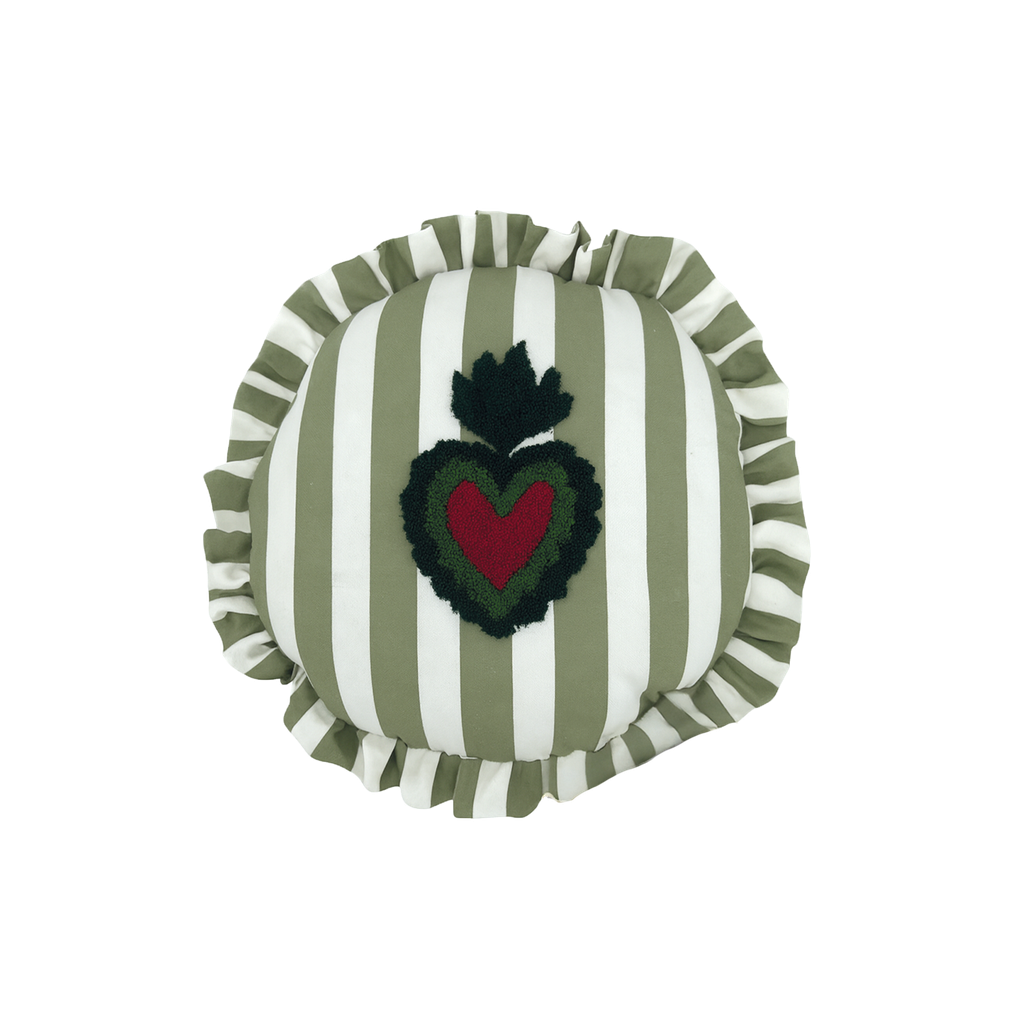 Coussin TRATTORIA COEUR kaki