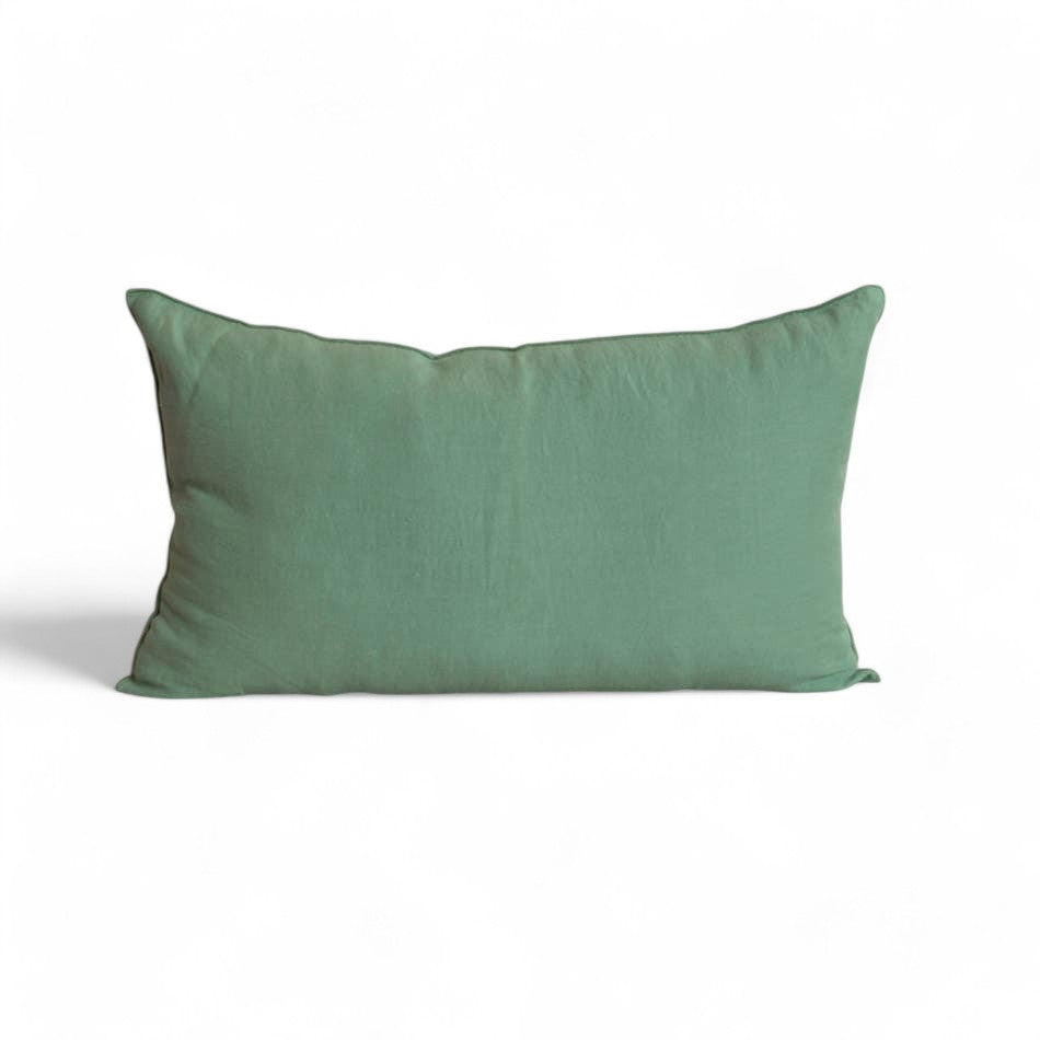 Coussin en lin uni - vert clair