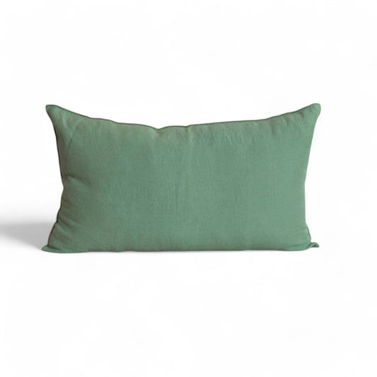 Coussin en lin uni - vert clair