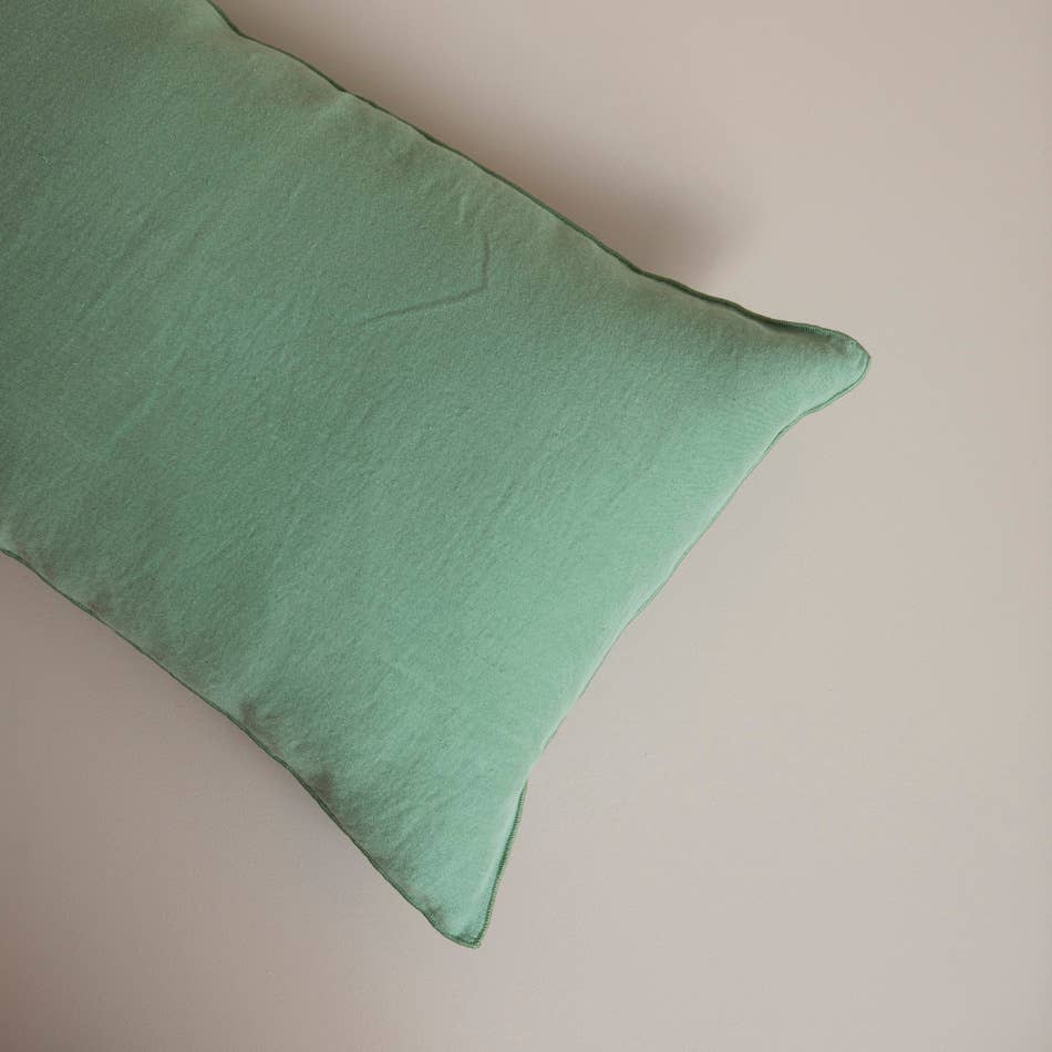 Coussin en lin uni - vert clair